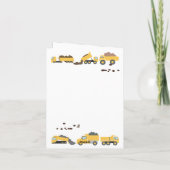 かわいいダンプトラック建築トラック誕生日 カード (裏面)