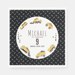 かわいいダンプトラック建築トラック誕生日 スタンダードランチョンナプキン
