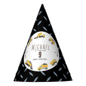 かわいいダンプトラック建築トラック誕生日 パーティーハット (正面)