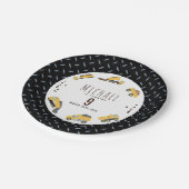 かわいいダンプトラック建築トラック誕生日 ペーパープレート (アングル)