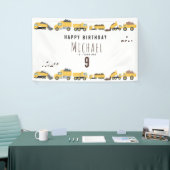 かわいいダンプトラック建築トラック誕生日 横断幕 (トレードショー)