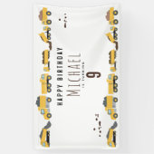 かわいいダンプトラック建築トラック誕生日 横断幕 (縦)