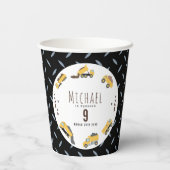 かわいいダンプトラック建築トラック誕生日 紙コップ (裏面)