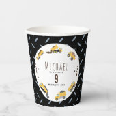 かわいいダンプトラック建築トラック誕生日 紙コップ (正面)