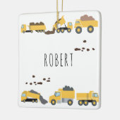 かわいいダンプトラック建築トラック セラミックオーナメント (左)