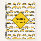 かわいいダンプトラック建設トラック子供アート ノートブック (正面)