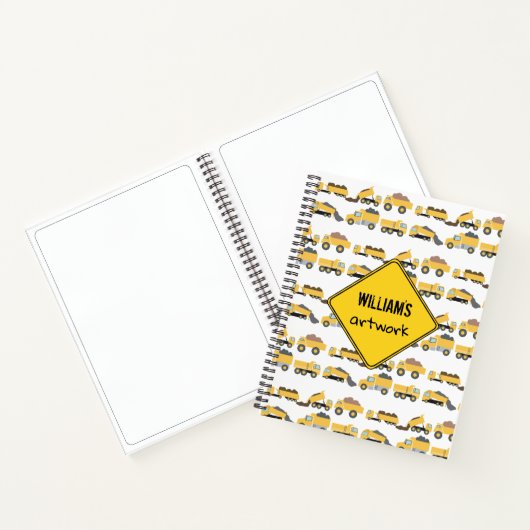 かわいいダンプトラック建設トラック子供アート ノートブック (内部)