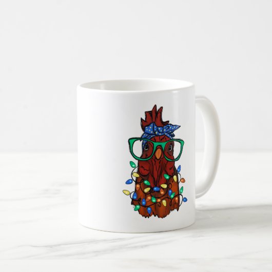 かわいいチおもしろいキンヘッドクリスマスライト コーヒーマグカップ (正面右)