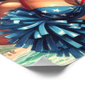 かわいいチアリーダーがピン留め ポスター (角)