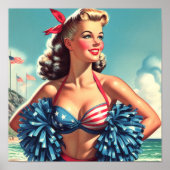 かわいいチアリーダーがピン留め ポスター (正面)