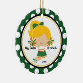 かわいいチアリーダーの姉のクリスマスのオーナメント セラミックオーナメント (右)