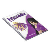 かわいいチアリーダーの少女 | DIY名 | パープル ノートブック (右側)