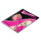 かわいいチアリーダーの少女 | DIY名 |ピンクのノートブック ノートブック (左側)