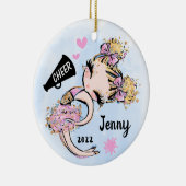 かわいいチアリーダーオーナメントピンクブロンド髪 セラミックオーナメント (右)