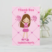 かわいいチアリーダーピンクカスタムの女の子 サンキューカード (スタンド正面)