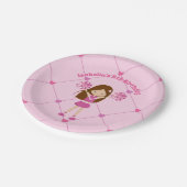 かわいいチアリーダーピンクカスタム子供の誕生日パーティー ペーパープレート (アングル)