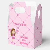 かわいいチアリーダー女の子ピンクカスタムの誕生日パーティー フェイバーボックス (オープン)