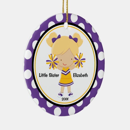 かわいいチアリーダー妹クリスマス飾り セラミックオーナメント (右)