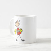 かわいいチアリーティングの棒の姿のマグ コーヒーマグカップ (正面左)