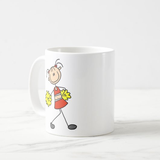 かわいいチアリーティングの棒の姿のマグ コーヒーマグカップ (正面左)
