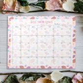 かわいいチェシャーキャットフローラピンク月次プランナー ノートパッド