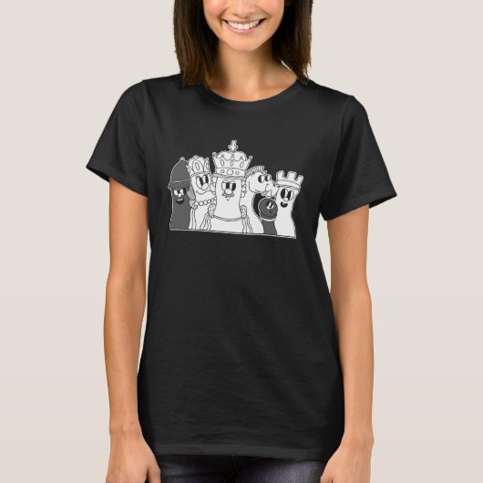 かわいいチェスの駒 Tシャツ (正面)