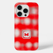 かわいいチェック柄の赤白グレー モノグラム クリスマス Case-Mate iPhoneケース (裏面)