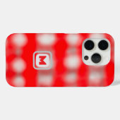 かわいいチェック柄の赤白グレー モノグラム クリスマス Case-Mate iPhoneケース (裏面 (横))