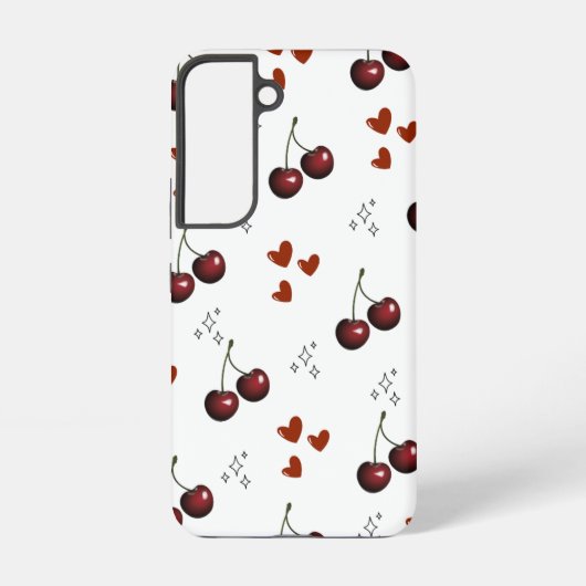 "かわいいチェリーパターンのSamsung Galaxy S22ケース" Samsung Galaxyケース (裏面)