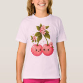 かわいいチェリーラブステッカー Tシャツ (正面)