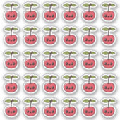 かわいいチェリー – 笑顔のキュートなフルーツ シール (正面)