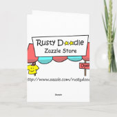 かわいいチキンとパーティーハットハッピーバースデーカード カード (裏面)