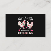 かわいいチキンの花を鶏に愛す少女 名刺 (裏面)