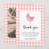 かわいいチキンの誕生日写真　ありがとうカード 招待状 (正面/裏面)