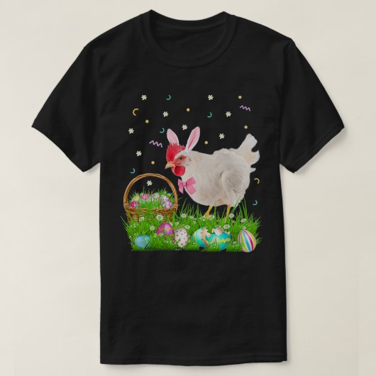 かわいいチキンイースターデイバニーエッグイースターコスチューム Tシャツ (デザイン正面)