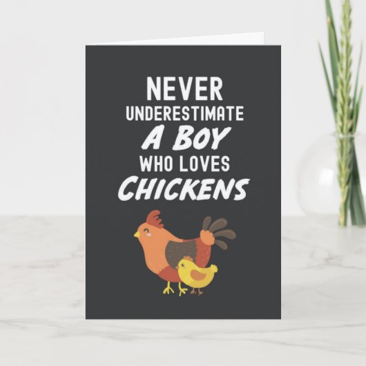 かわいいチキンカード　赤ちゃん男の子　子供　動物好き カード (正面)
