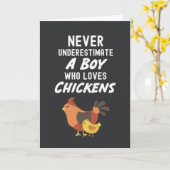 かわいいチキンカード　赤ちゃん男の子　子供　動物好き カード (黄色い花)