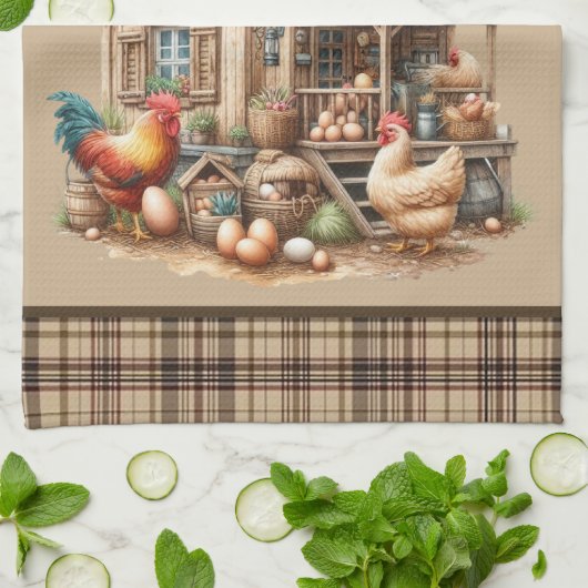 かわいいチキンクープの国の愛好家 キッチンタオル (折り畳み)