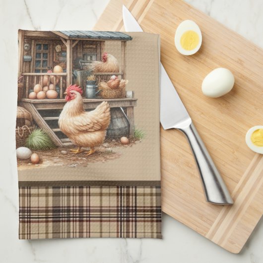 かわいいチキンクープの国の愛好家 キッチンタオル (四つ折り)