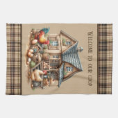 かわいいチキンクープの国の愛好家 キッチンタオル (横)