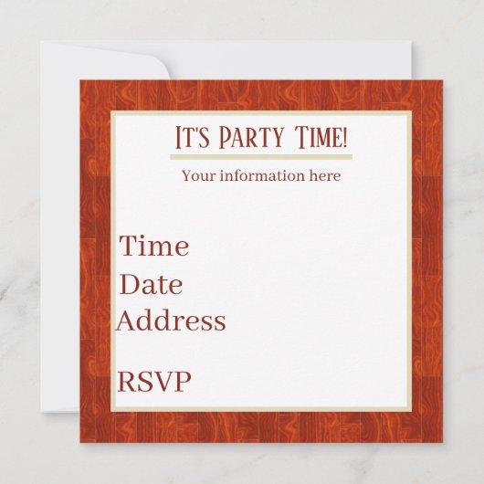 かわいいチキンクープパーティー 招待状 (裏面)