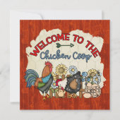 かわいいチキンクープパーティー 招待状 (正面)