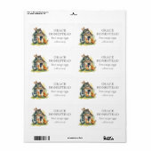 かわいいチキンクープファーム卵カートン ラベル (フルシート)