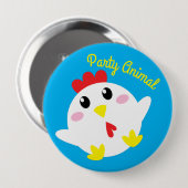 かわいいチキンファームキッズ1st誕生日パーティーボタン 缶バッジ (正面&裏面)