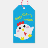 かわいいチキンファームキッズ1st誕生日パーティー ギフトタグ (正面)