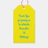 かわいいチキンファームキッズ1st誕生日パーティー ギフトタグ (裏面)