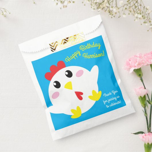 かわいいチキンファームキッズ1st誕生日パーティー フェイバーバッグ (封をした状態)