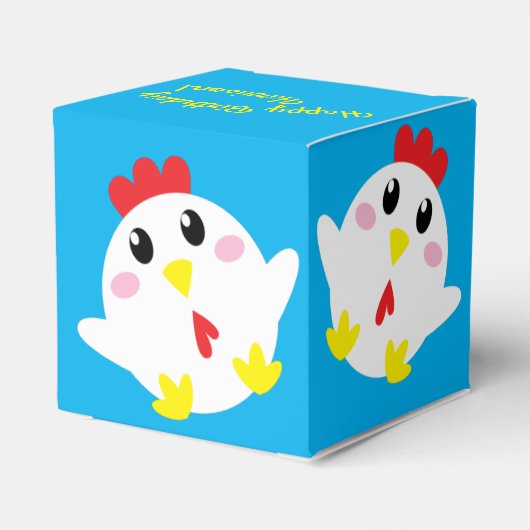 かわいいチキンファームキッズ1st誕生日パーティー フェイバーボックス (裏面サイド)
