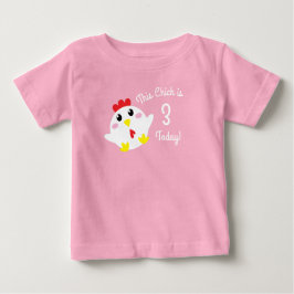 かわいいチキンファームキッズ1st誕生日パーティー ベビーTシャツ
