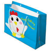 かわいいチキンファームキッズ1st誕生日パーティー ラージペーパーバッグ (正面アングル)